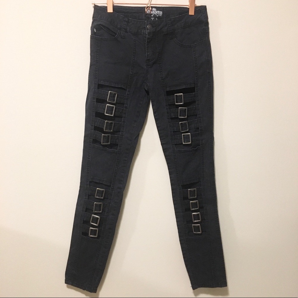 Royal Bones by Daang Cutout Black Jeans